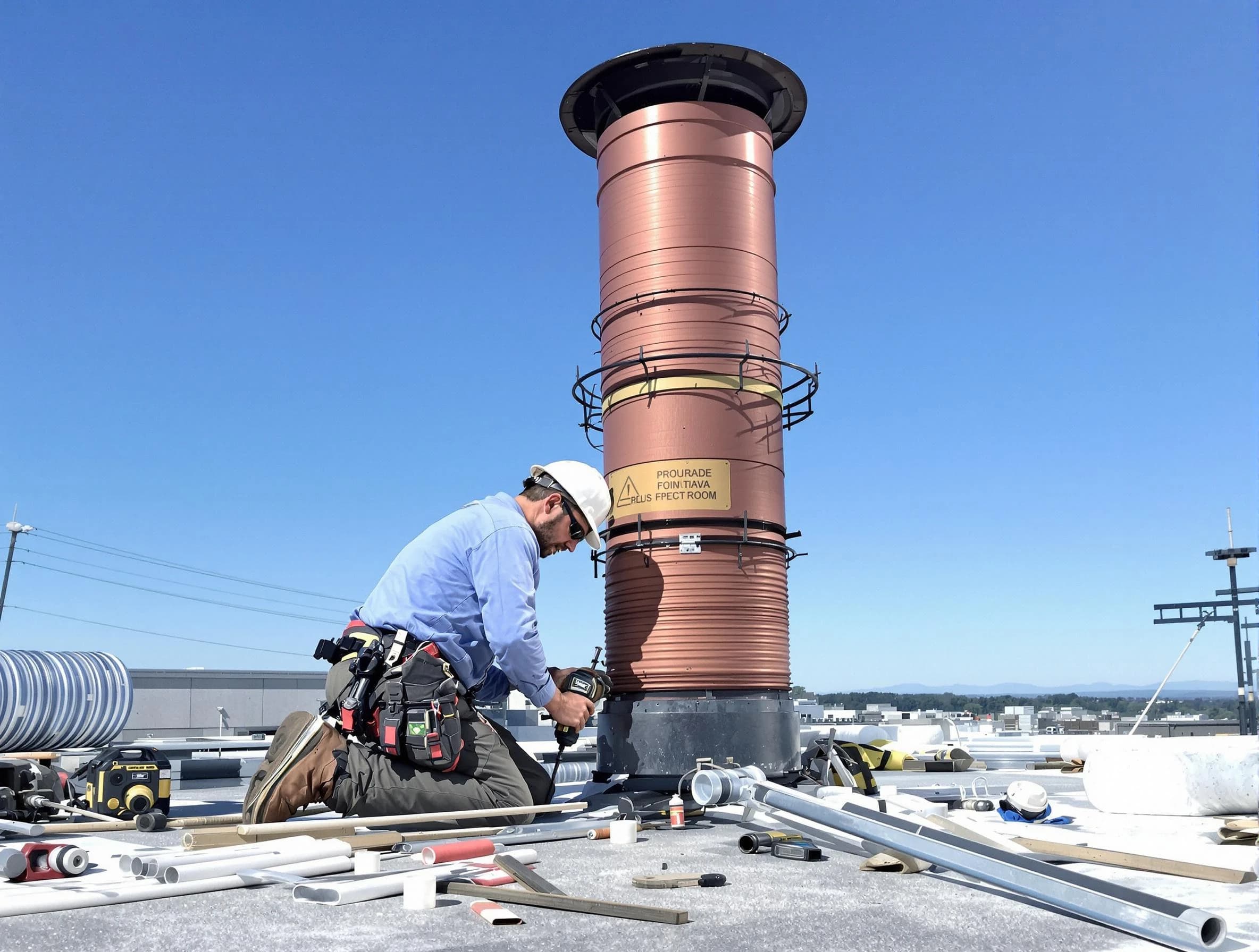 Installed chimney liner by Erie Chimney Sweep in Erie, CO