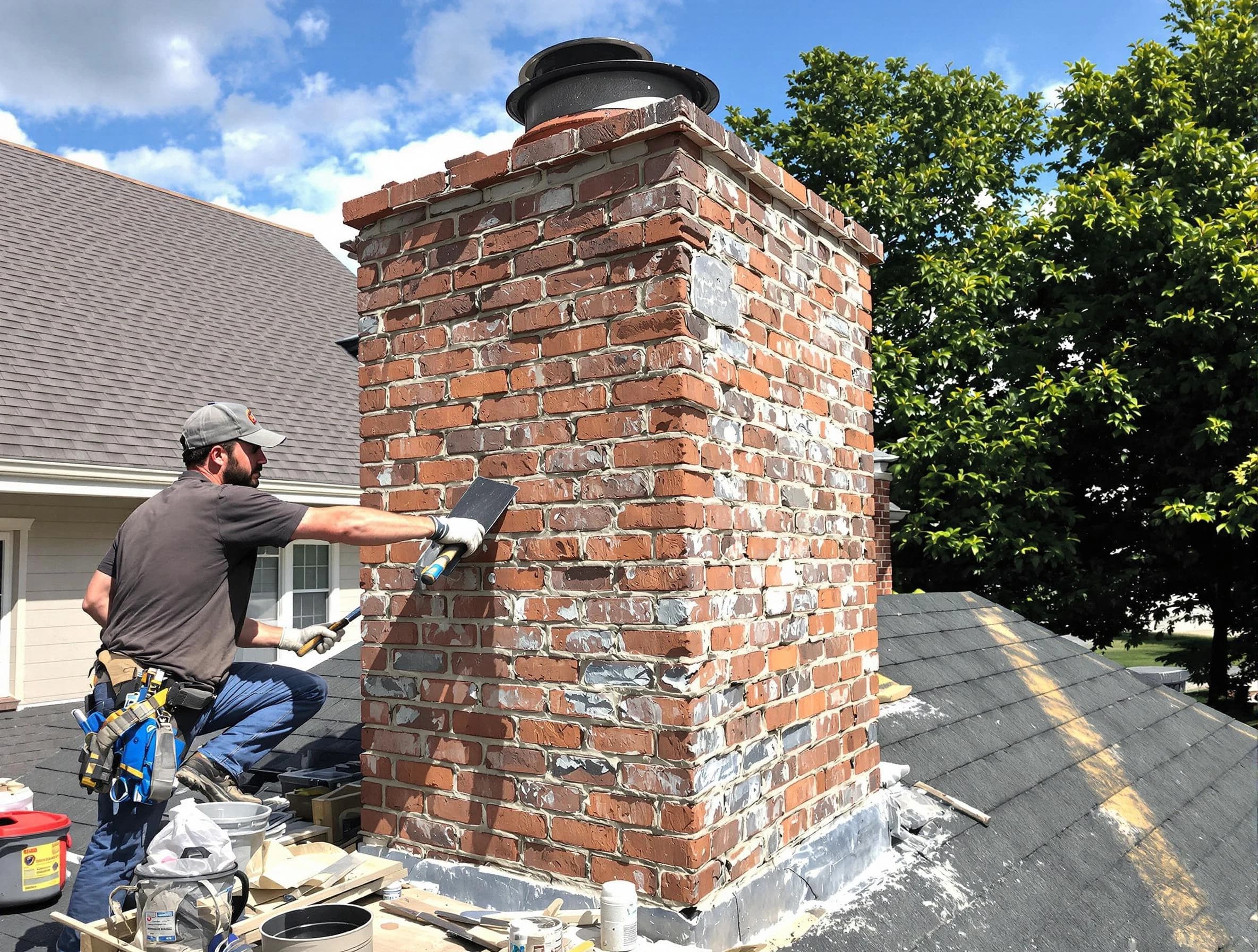 Completed chimney rebuild by Erie Chimney Sweep in Erie, CO