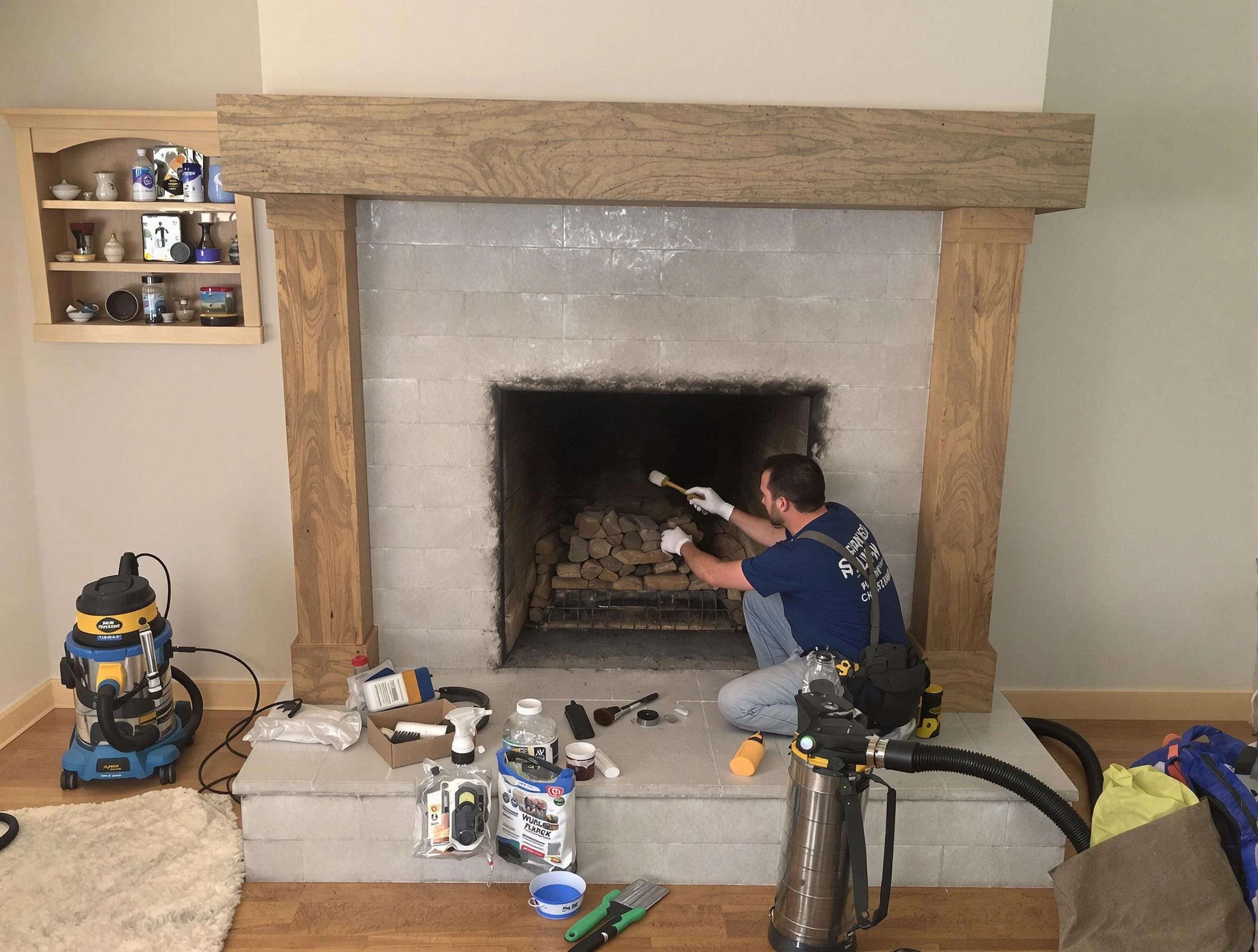 Detailed creosote removal process by Erie Chimney Sweep in Erie, CO