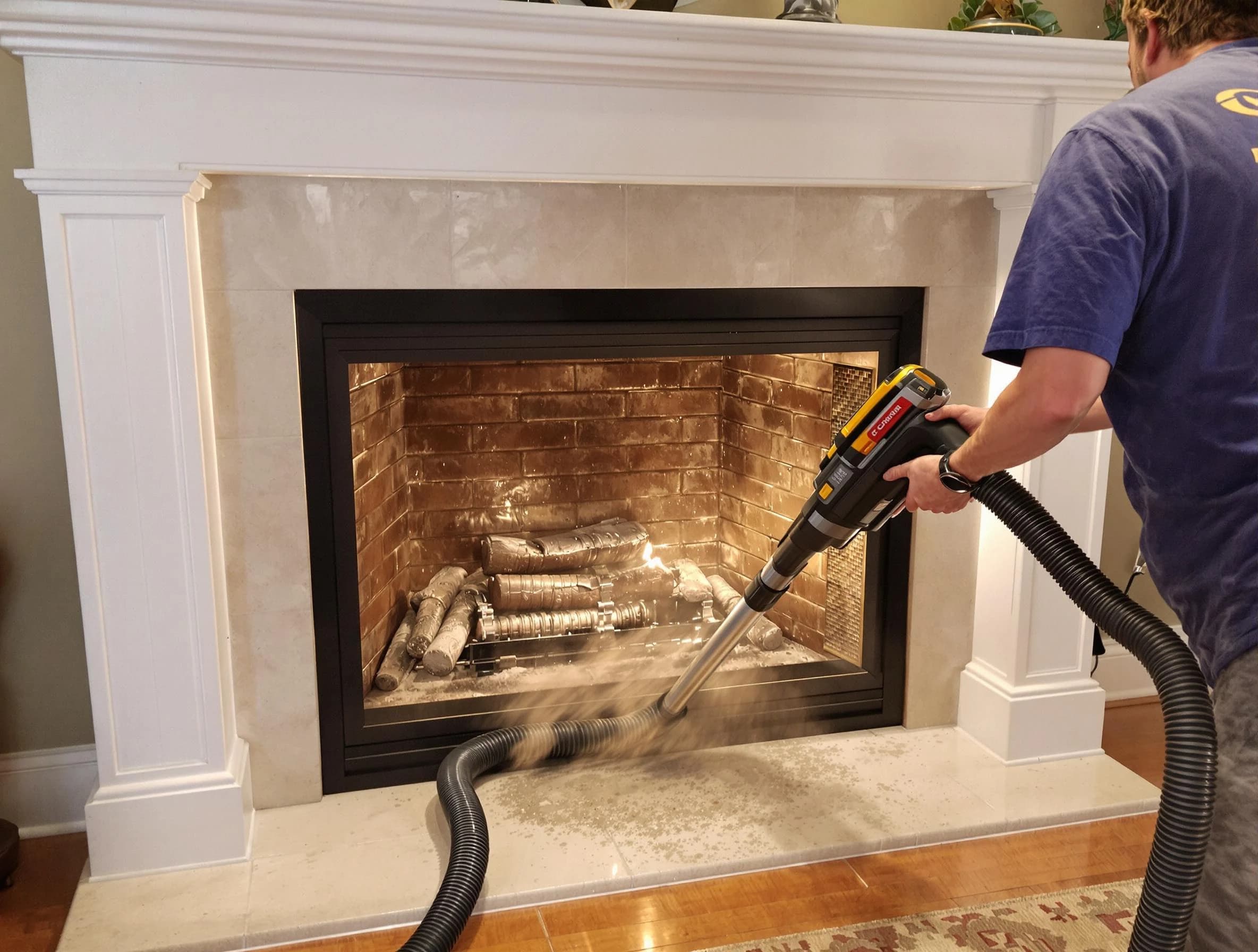 Fireplace cleaning performed by Erie Chimney Sweep in Erie, CO