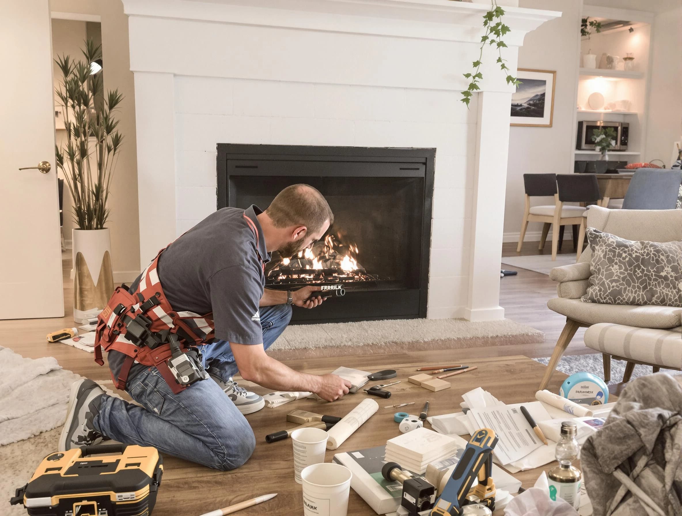 Erie Chimney Sweep performing fireplace repair in Erie, CO