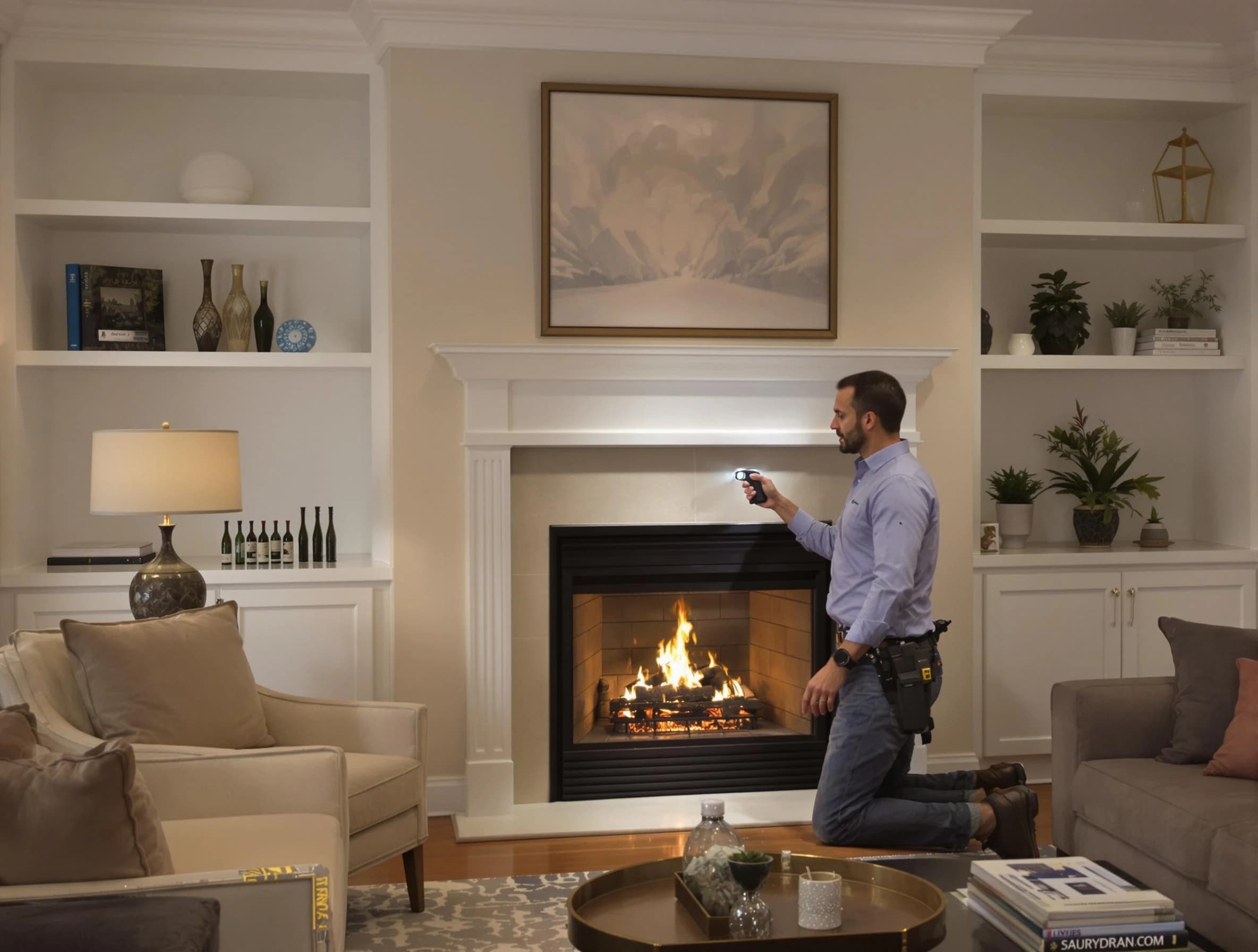 Erie Chimney Sweep conducting a fireplace safety inspection in Erie, CO