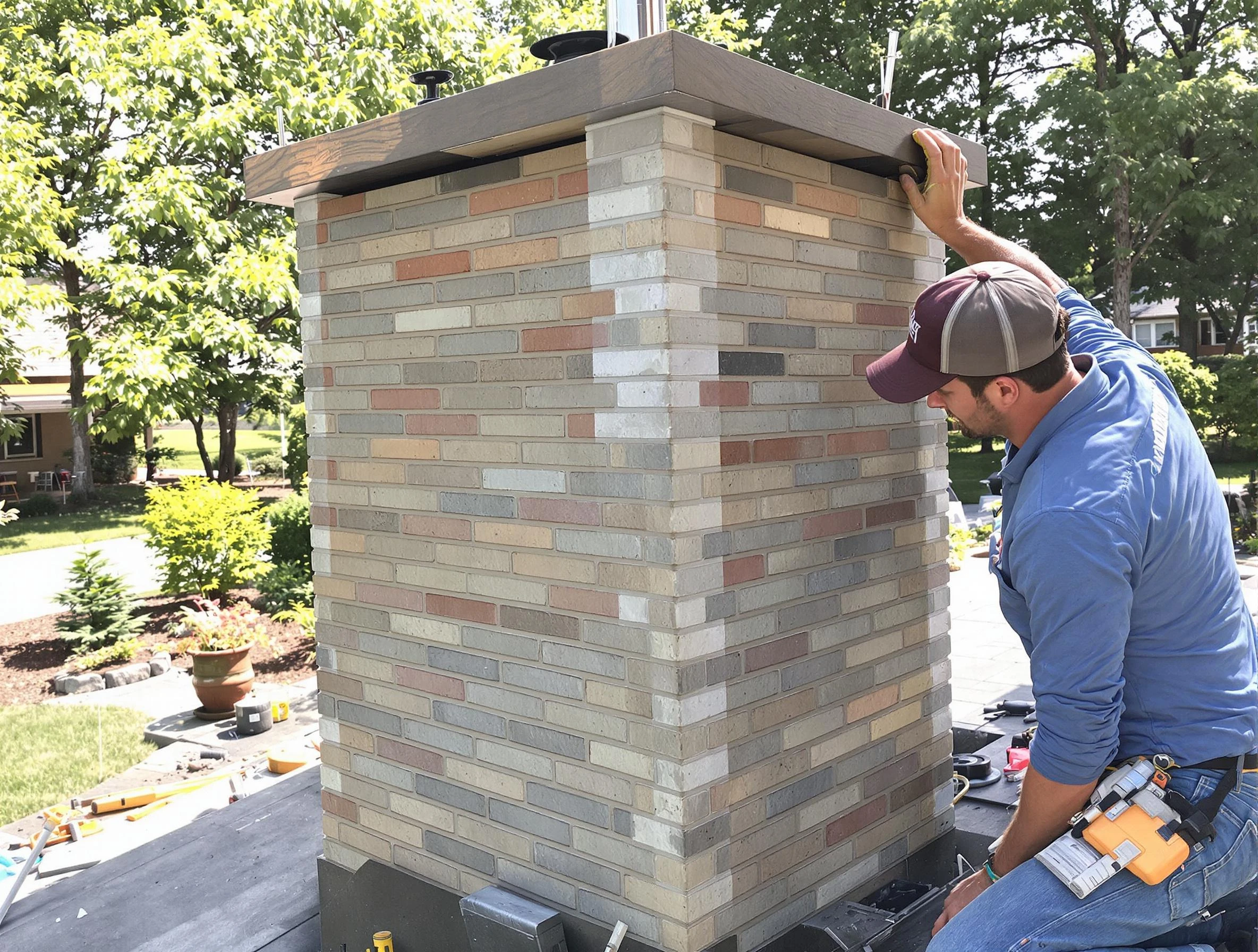 Erie Chimney Sweep completing a modern chimney remodel in Erie, CO