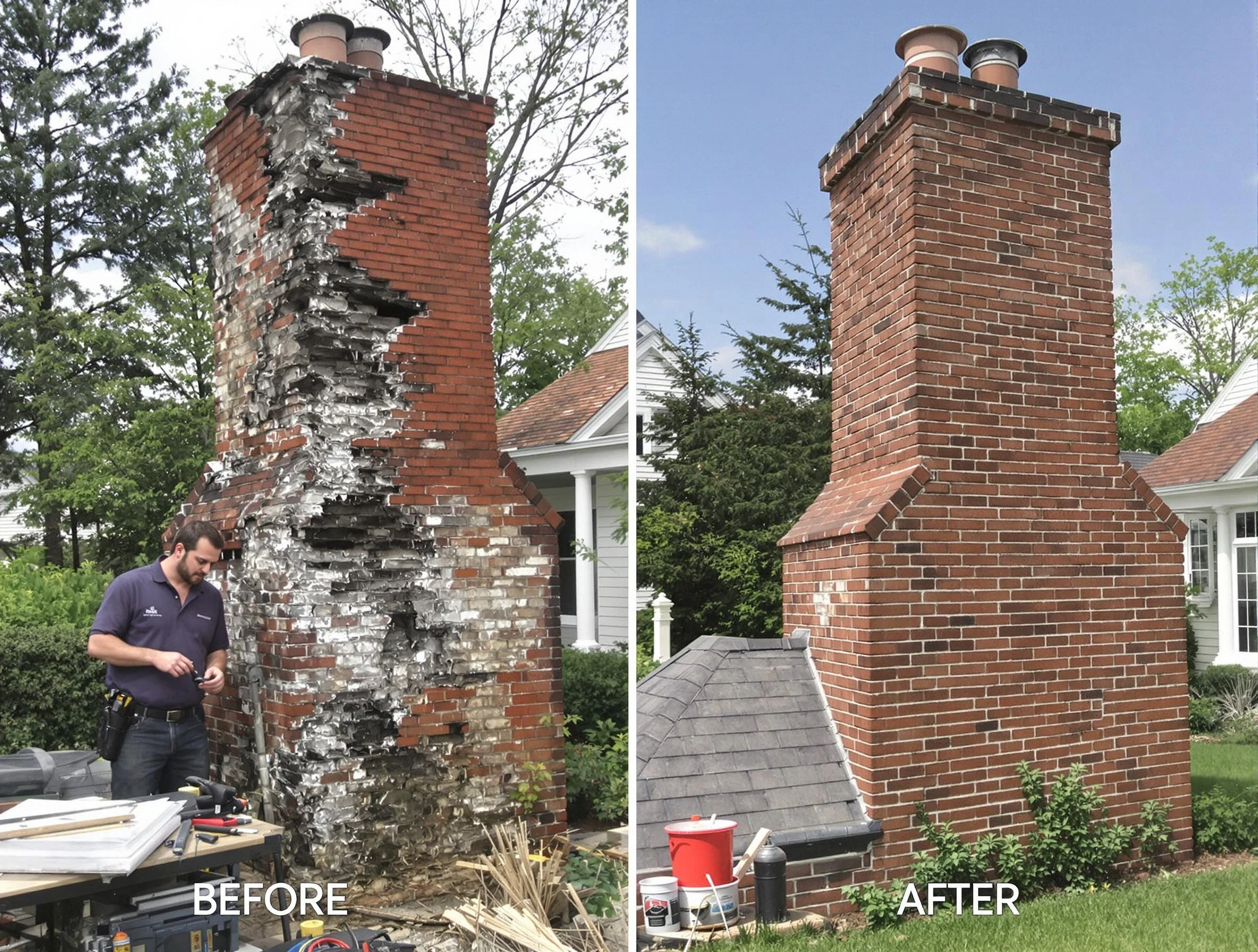 Erie Chimney Sweep performing a full chimney restoration in Erie, CO