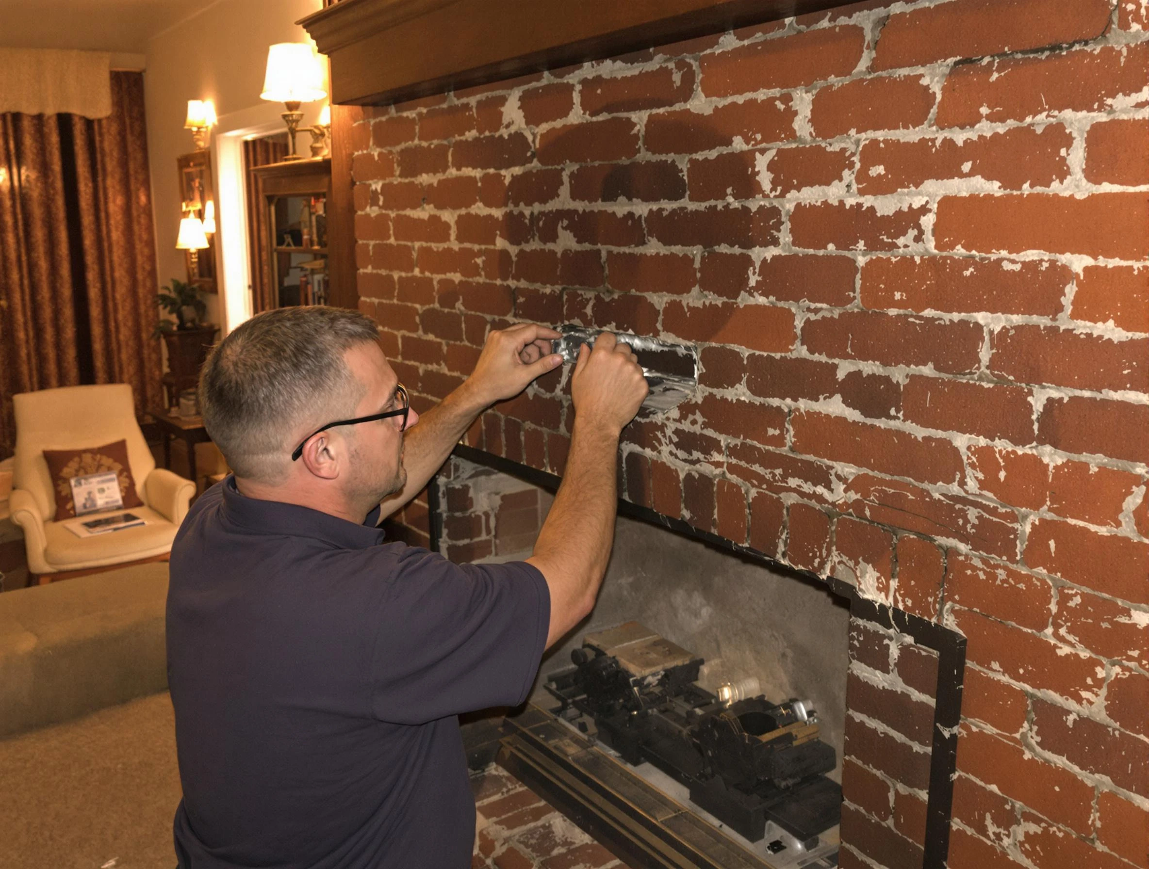 Erie Chimney Sweep expert fixing a fireplace in Erie, CO